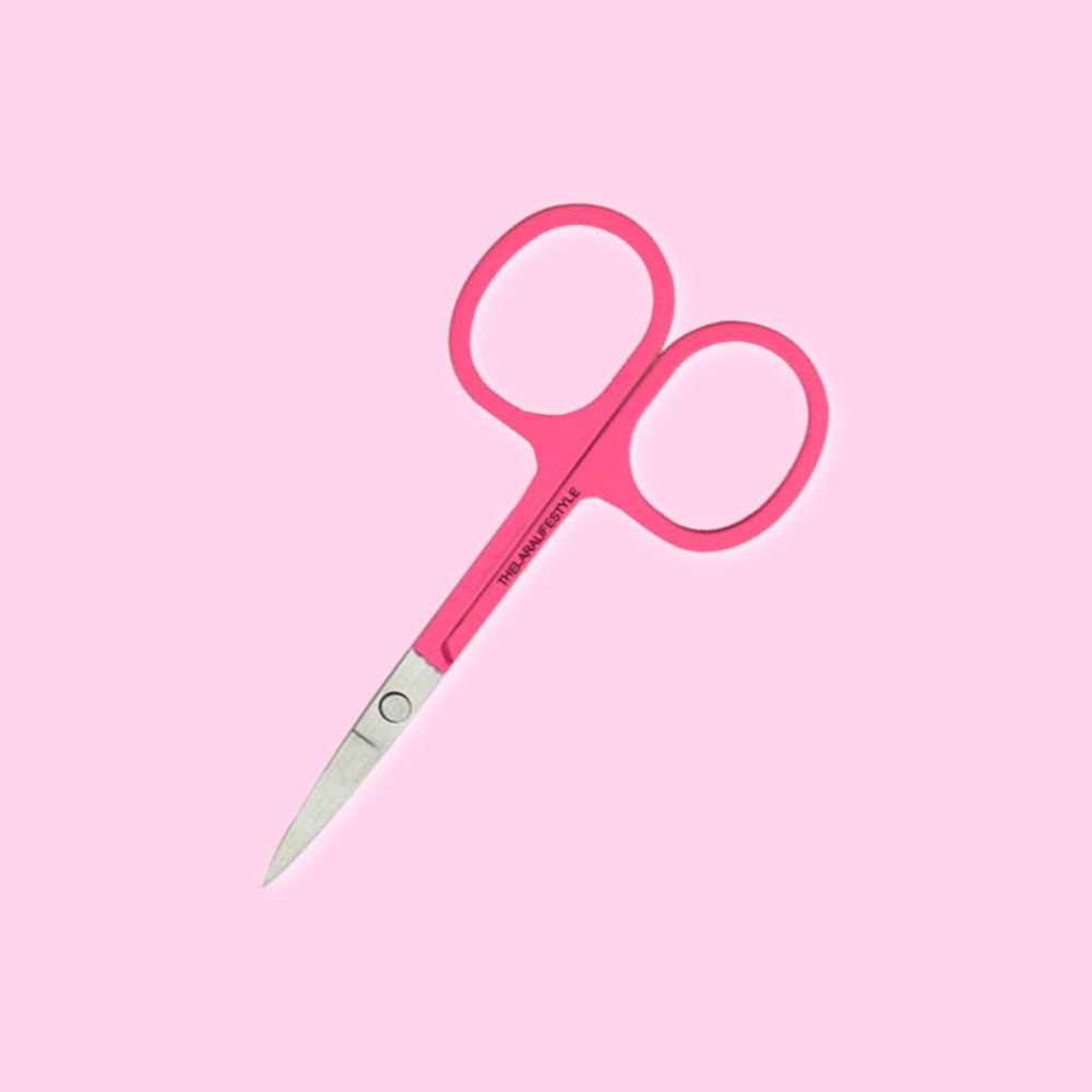 pink scissors with free cap !(cuticle scissors, nail art tool multi pu